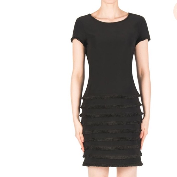 Joseph Ribkoff black drop waist dress - Picture 6 of 7